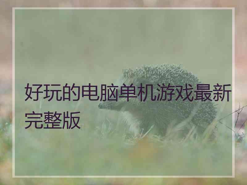 好玩的电脑单机游戏最新完整版 好玩的电脑单机游戏最新完整版