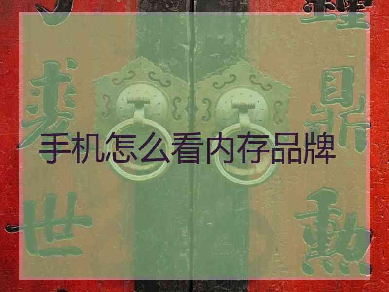 手机怎么看内存品牌 手机怎么看内存品牌
