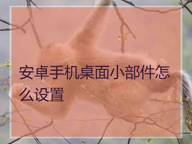 安卓手机桌面小部件怎么设置 安卓手机桌面小部件怎么设置