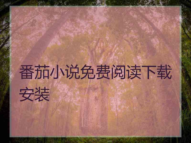 番茄小说免费阅读下载安装 番茄小说免费阅读下载安装