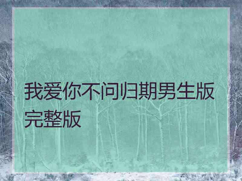 我爱你不问归期男生版完整版 我爱你不问归期男生版完整版