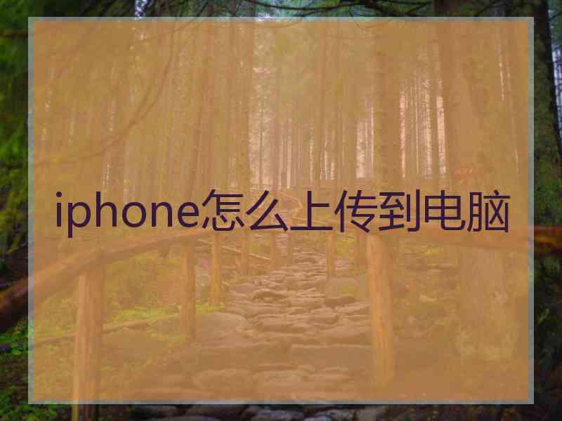 iphone怎么上传到电脑 iphone怎么上传到电脑