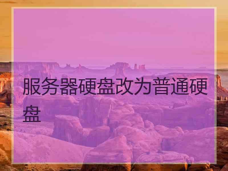 服务器硬盘改为普通硬盘 服务器硬盘改为普通硬盘