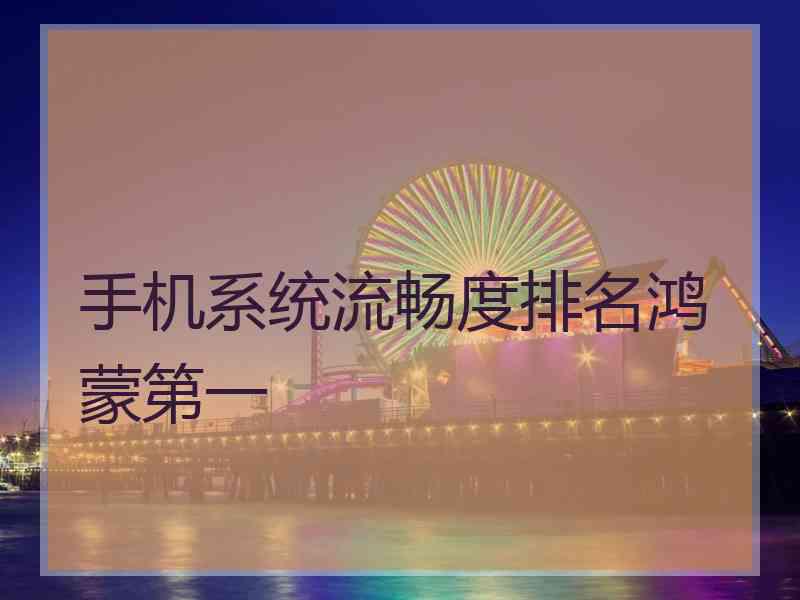 手机系统流畅度排名鸿蒙第一 手机系统流畅度排名鸿蒙第一