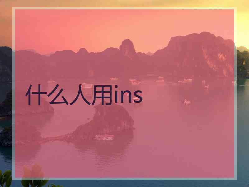 什么人用ins 什么人用ins