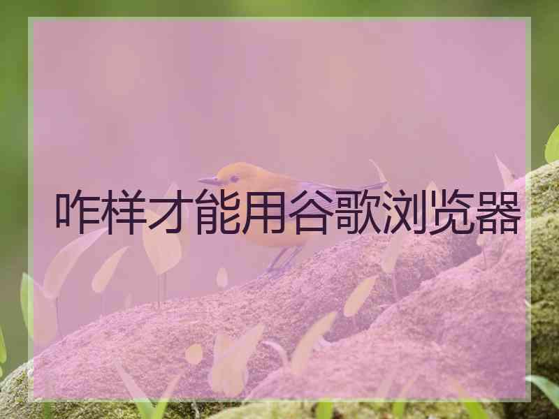 咋样才能用谷歌浏览器 咋样才能用谷歌浏览器