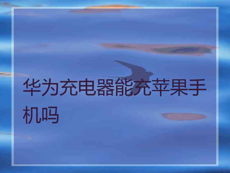 华为充电器能充苹果手机吗 华为充电器能充苹果手机吗