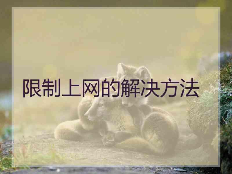 限制上网的解决方法 限制上网的解决方法