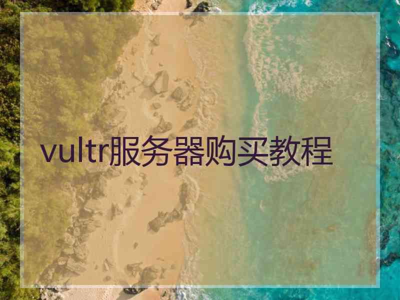 vultr服务器购买教程 vultr服务器购买教程