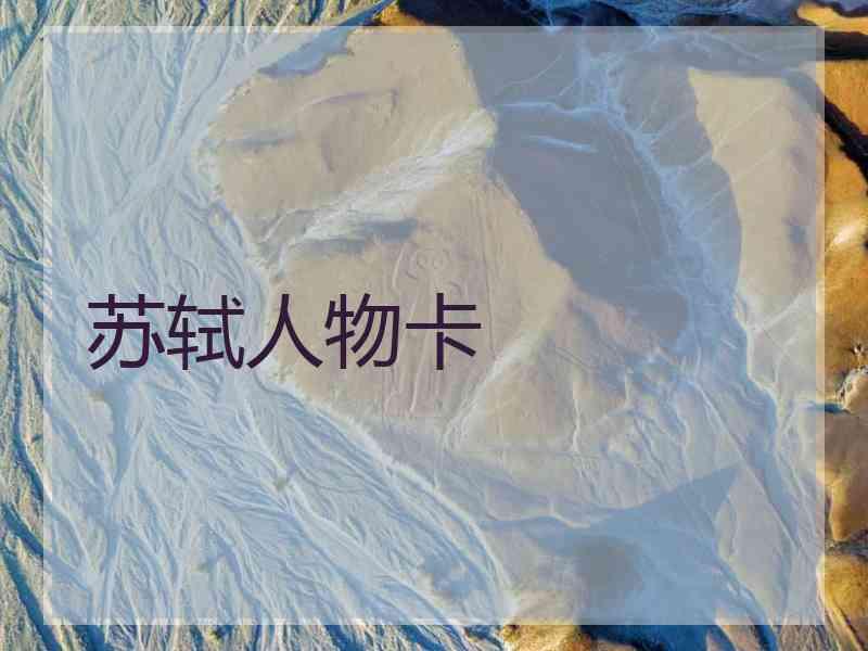 苏轼人物卡 苏轼人物卡