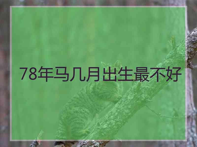 78年马几月出生最不好 78年马几月出生最不好