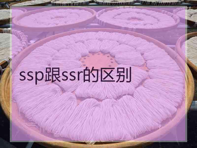 ssp跟ssr的区别 ssp跟ssr的区别