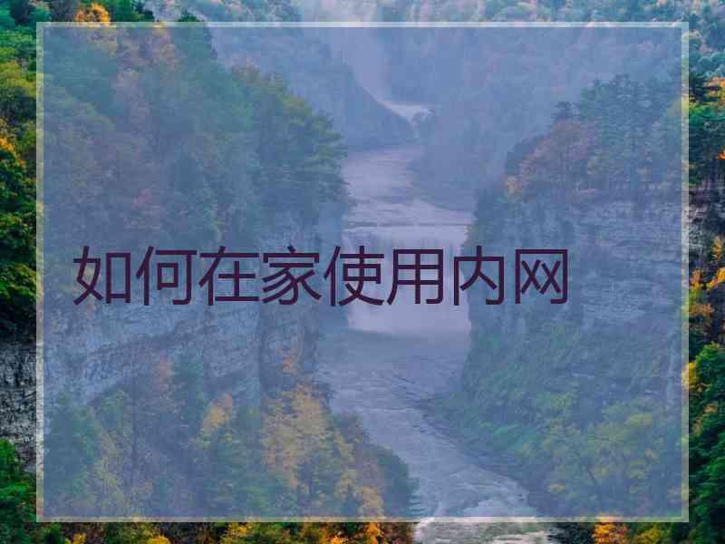 如何在家使用内网 如何在家使用内网
