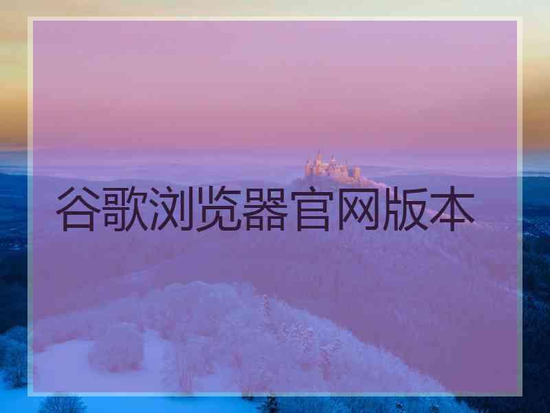 谷歌浏览器官网版本 谷歌浏览器官网版本