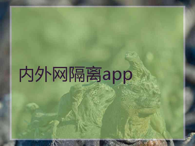 内外网隔离app 内外网隔离app