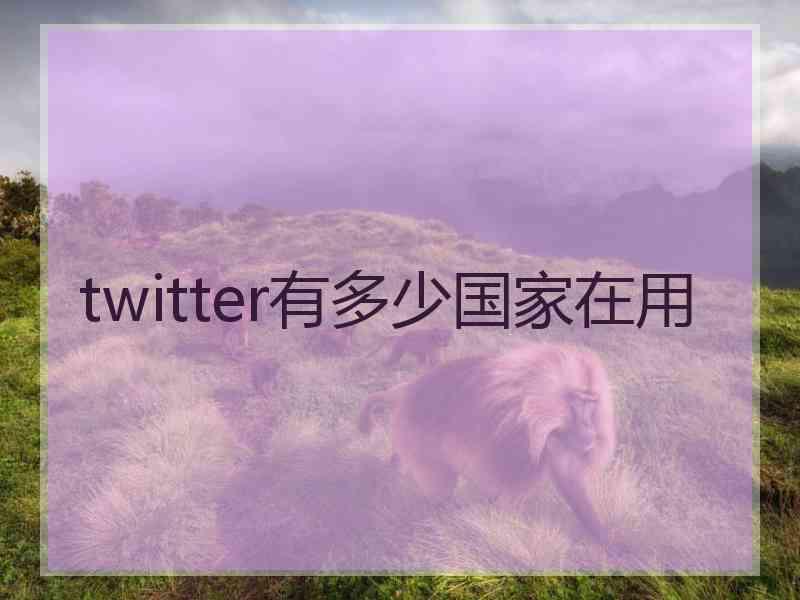 twitter有多少国家在用 twitter有多少国家在用