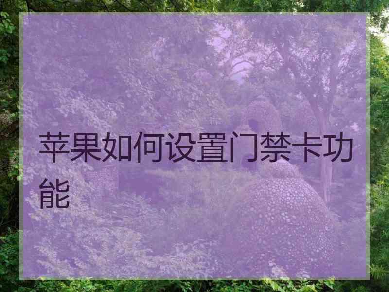 苹果如何设置门禁卡功能 苹果如何设置门禁卡功能