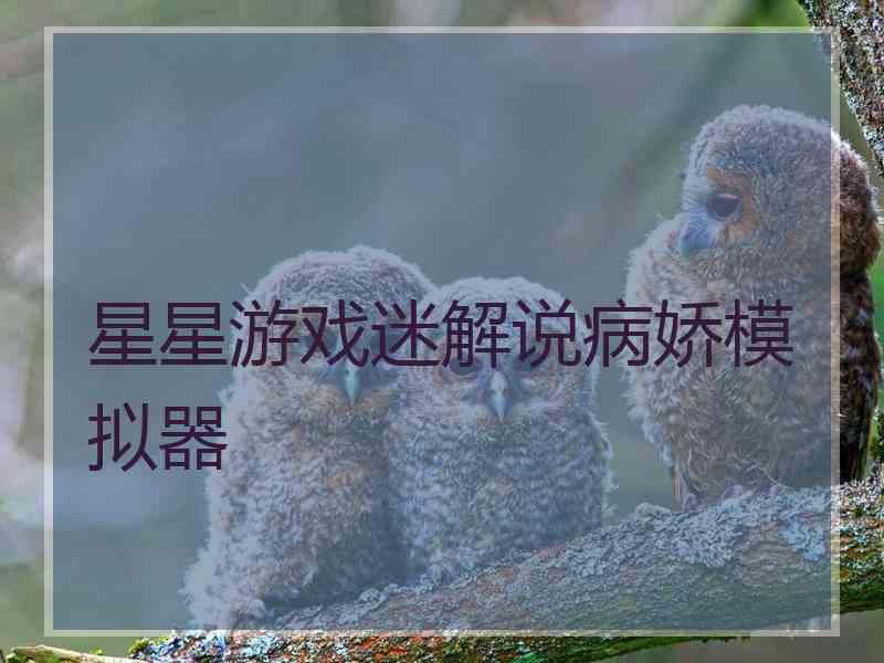 星星游戏迷解说病娇模拟器 星星游戏迷解说病娇模拟器