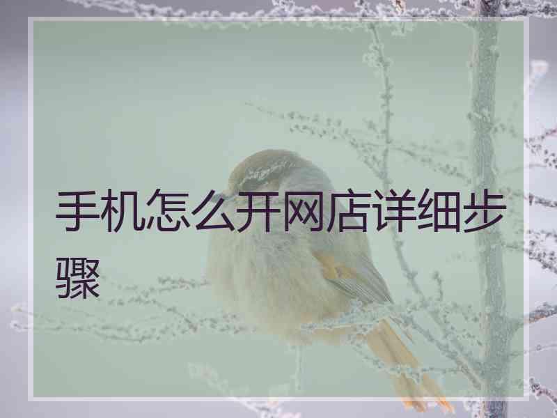 手机怎么开网店详细步骤 手机怎么开网店详细步骤