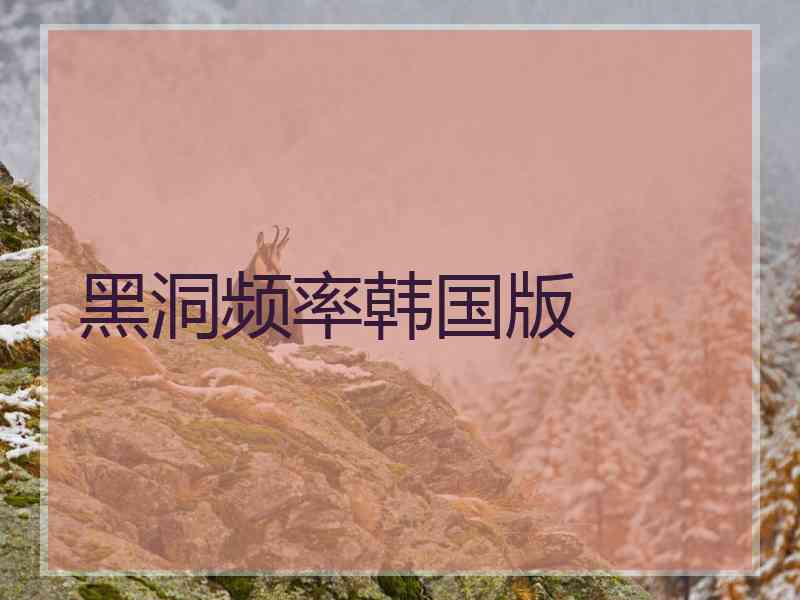 黑洞频率韩国版 黑洞频率韩国版