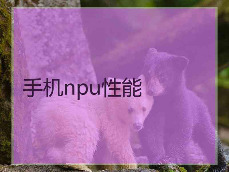 手机npu性能 手机npu性能