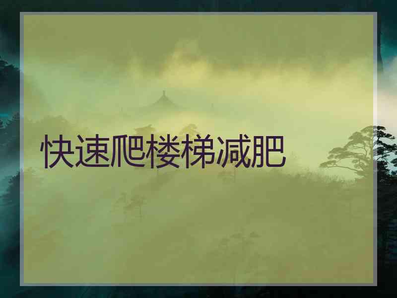 快速爬楼梯减肥 快速爬楼梯减肥