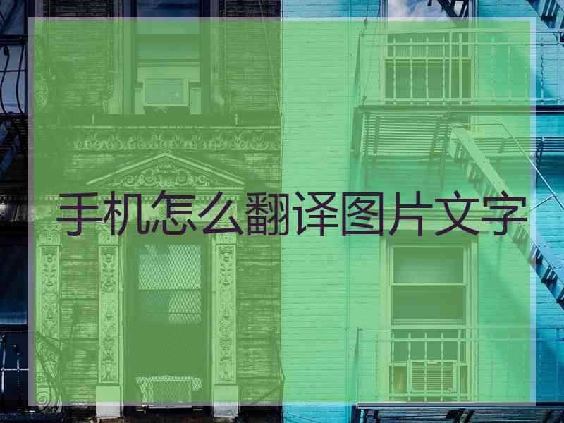 手机怎么翻译图片文字 手机怎么翻译图片文字