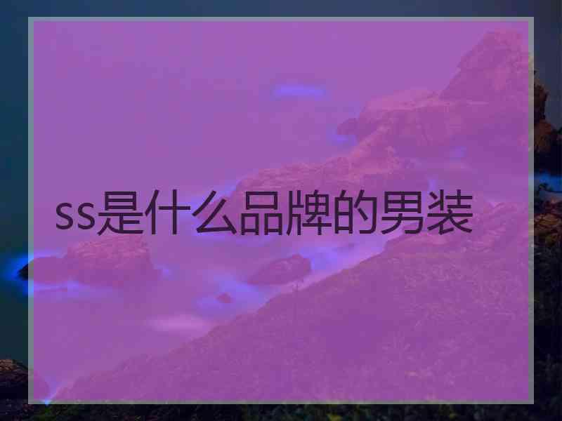 ss是什么品牌的男装 ss是什么品牌的男装