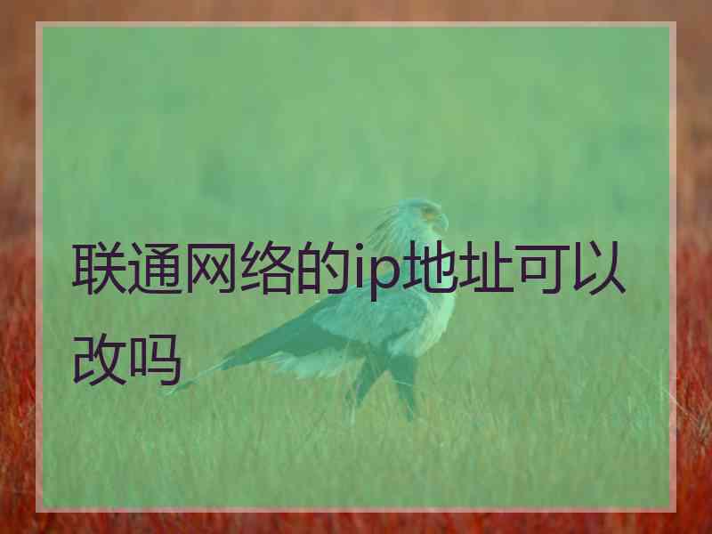 联通网络的ip地址可以改吗 联通网络的ip地址可以改吗