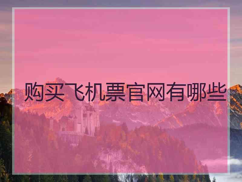购买飞机票官网有哪些 购买飞机票官网有哪些