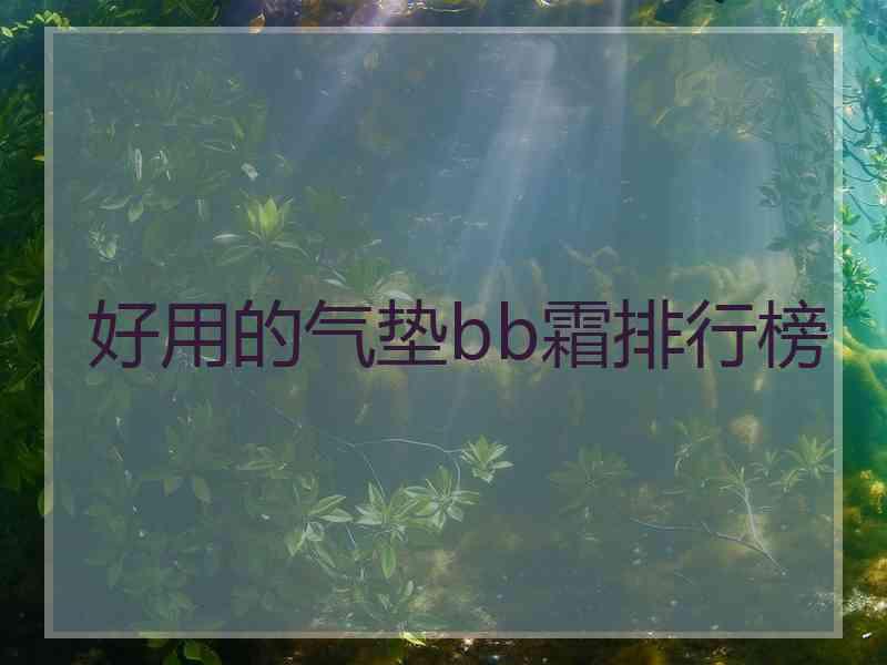 好用的气垫bb霜排行榜 好用的气垫bb霜排行榜