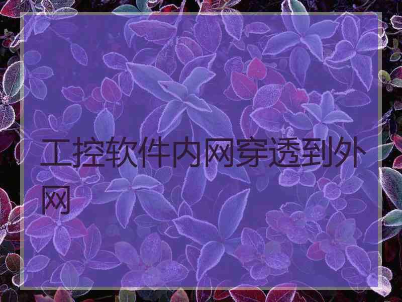 工控软件内网穿透到外网 工控软件内网穿透到外网