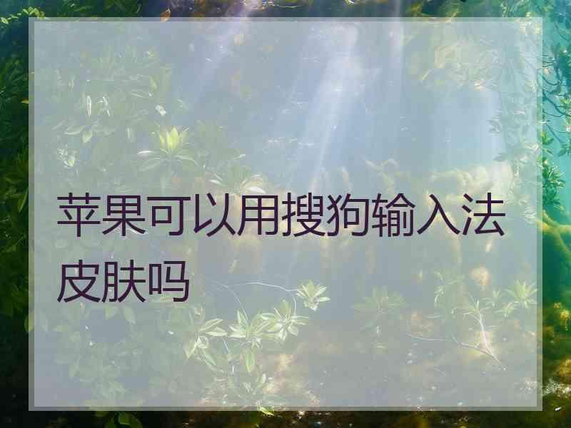 苹果可以用搜狗输入法皮肤吗 苹果可以用搜狗输入法皮肤吗