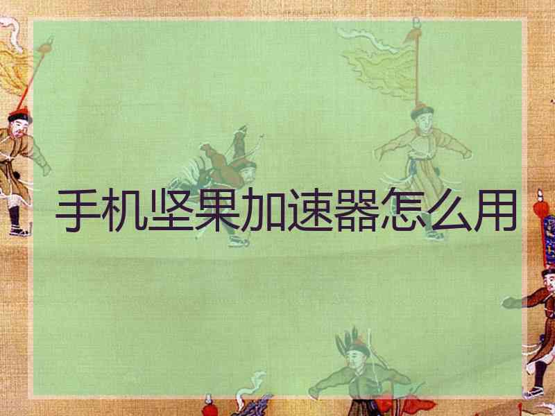 手机坚果加速器怎么用 手机坚果加速器怎么用