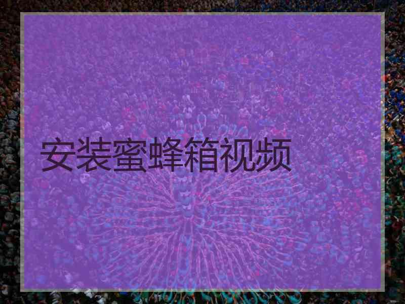 安装蜜蜂箱视频 安装蜜蜂箱视频