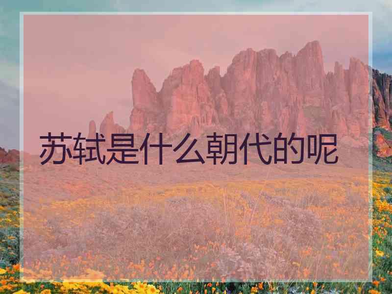 苏轼是什么朝代的呢 苏轼是什么朝代的呢