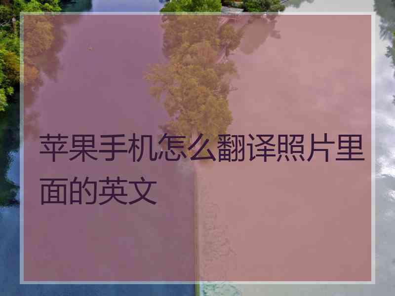 苹果手机怎么翻译照片里面的英文 苹果手机怎么翻译照片里面的英文