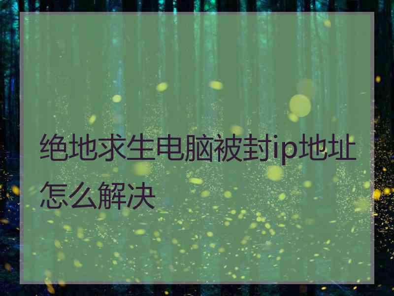 绝地求生电脑被封ip地址怎么解决 绝地求生电脑被封ip地址怎么解决