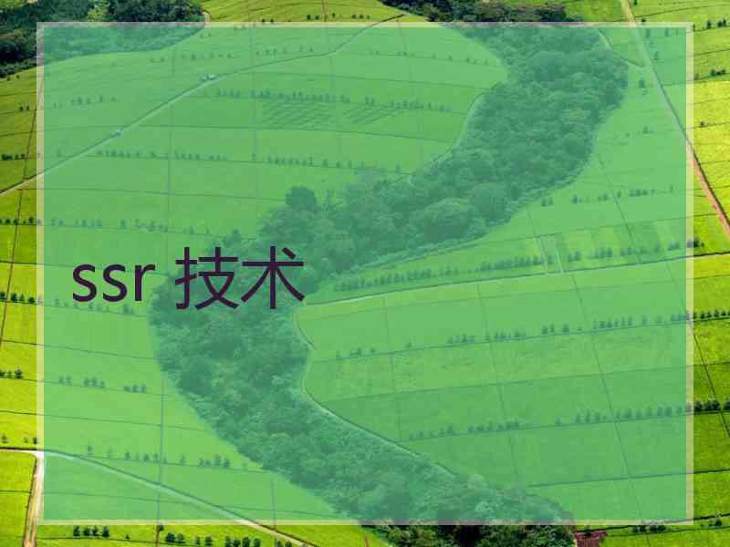 ssr 技术 ssr 技术