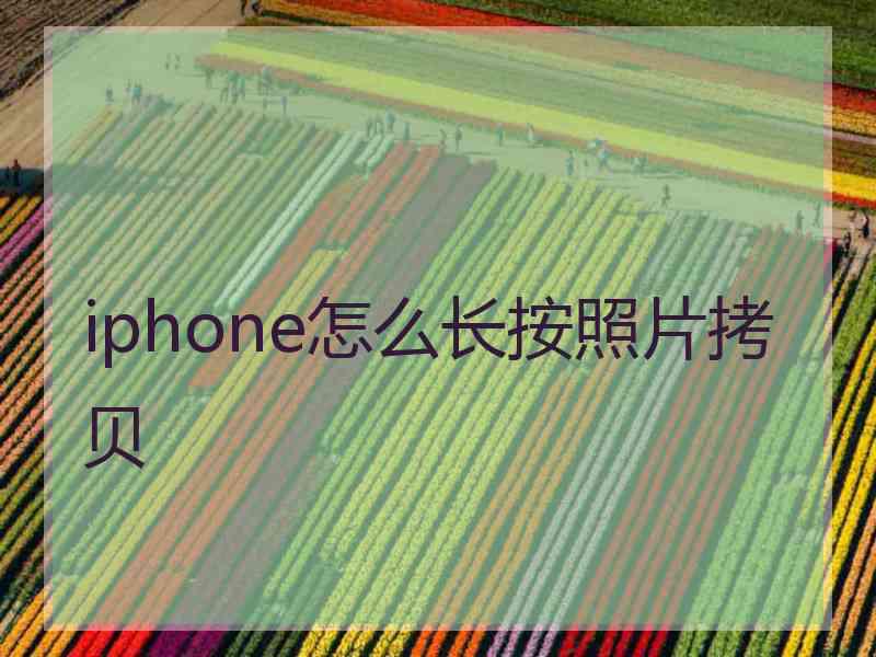 iphone怎么长按照片拷贝 iphone怎么长按照片拷贝