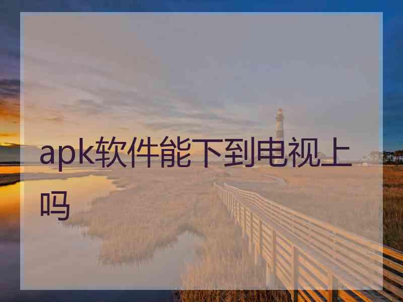 apk软件能下到电视上吗 apk软件能下到电视上吗