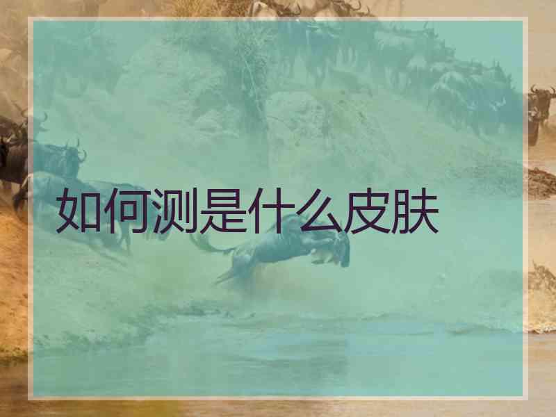 如何测是什么皮肤 如何测是什么皮肤