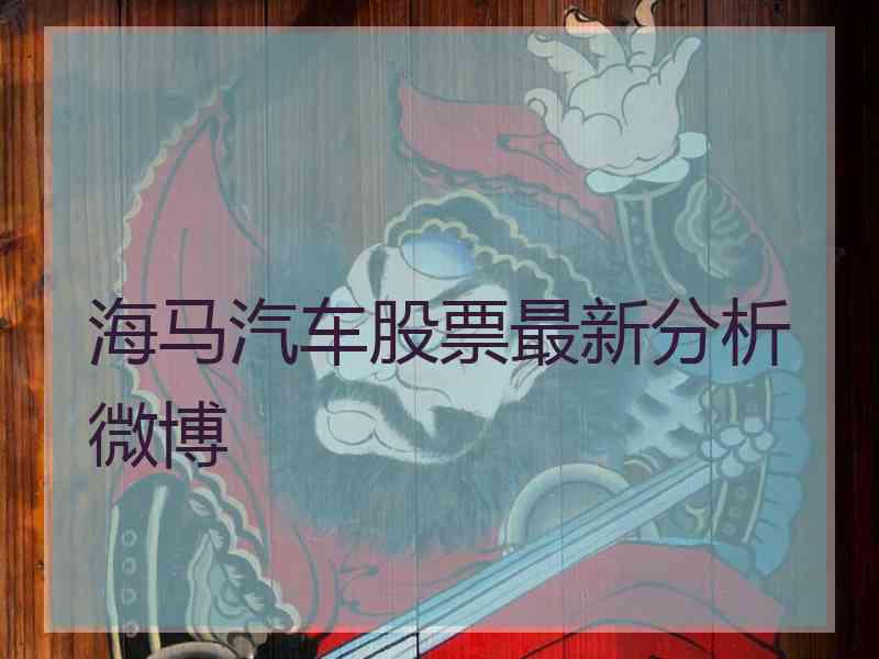 海马汽车股票最新分析微博 海马汽车股票最新分析微博