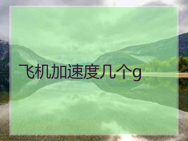 飞机加速度几个g 飞机加速度几个g