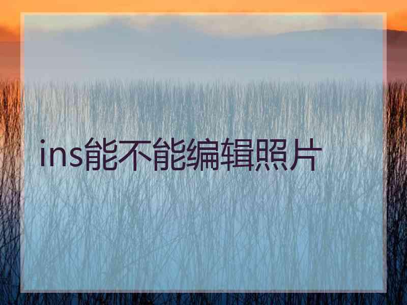 ins能不能编辑照片 ins能不能编辑照片