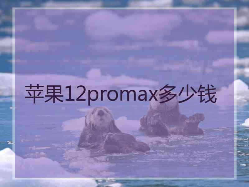 苹果12promax多少钱 苹果12promax多少钱