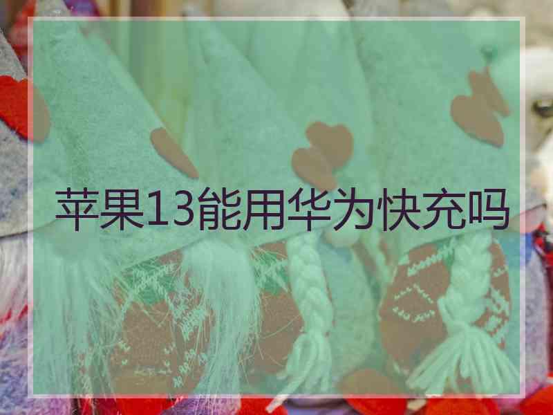苹果13能用华为快充吗 苹果13能用华为快充吗