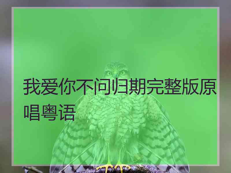 我爱你不问归期完整版原唱粤语 我爱你不问归期完整版原唱粤语