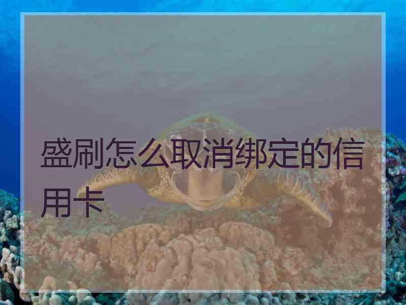 盛刷怎么取消绑定的信用卡 盛刷怎么取消绑定的信用卡