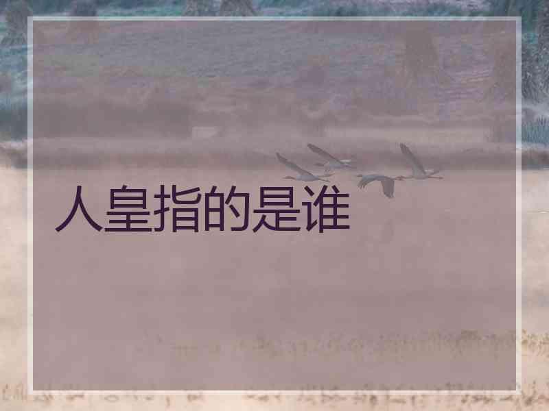 人皇指的是谁 人皇指的是谁